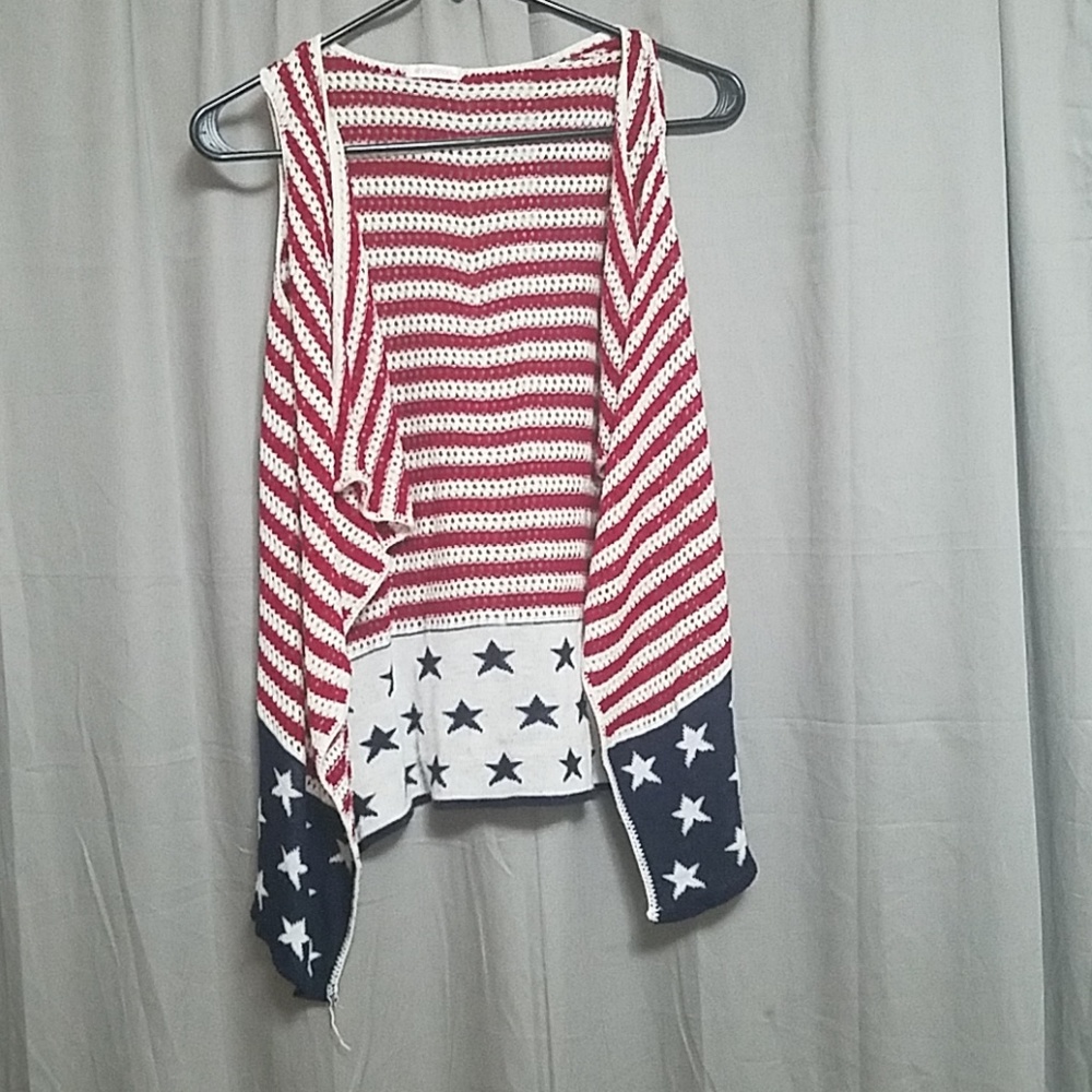 Red white and blue tank top sweater